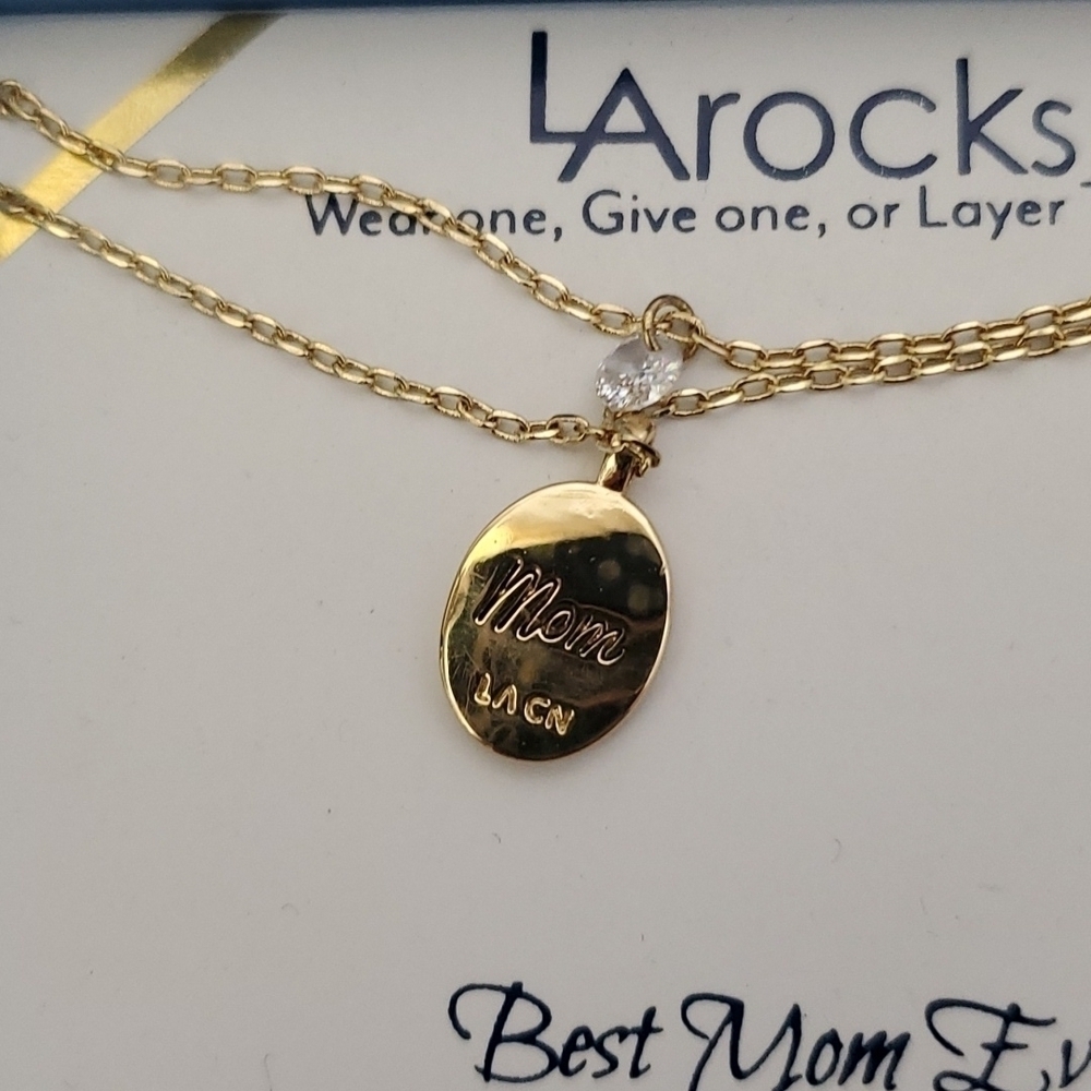 L.A. Rocks Silver Plated Mom Necklace set New in Box - Picture 2 of 6